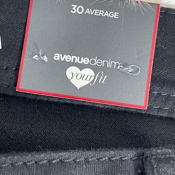 Avenue Butter Denim NWT Black Bootcut Jeans Scalloped Raw Hem Sz 30A - Picture 8 of 14